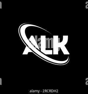 Logo ALK. Lettre ALK. Logo lettre ALK. Initiales ALK logo lié avec cercle et logo monogramme majuscule. Typographie ALK pour la technologie, les entreprises Illustration de Vecteur