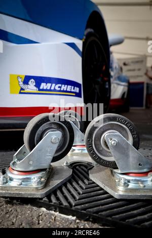 Le Castellet, France. 13 juillet 2023. Ambiance paddock Ligier, lors de la Heat 3 des Ligier European Series 2023 sur le circuit Paul Ricard du 14 au 16 juillet 2023 au Castellet, France - photo Paulo Maria/DPPI crédit : DPPI Media/Alamy Live News Banque D'Images