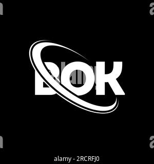 Logo BOK. Lettre BOK. Logo de la lettre BOK. Initiales logo BOK lié à un cercle et logo monogramme majuscule. BOK typographie pour la technologie, les entreprises Illustration de Vecteur