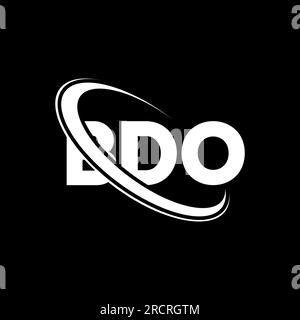 Logo BDO. Lettre de BDO. Conception de logo de lettre BDO. Initiales logo BDO lié à un cercle et logo monogramme majuscule. Typographie BDO pour la technologie, les entreprises Illustration de Vecteur