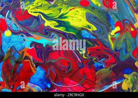Peinture acrylique Flow. Peut être utilisé comme arrière-plan coloré Banque D'Images
