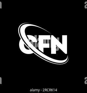 Logo CFN. Lettre CFN. Logo de la lettre CFN. Initiales logo CFN lié à un cercle et logo monogramme majuscule. Typographie CFN pour la technologie, les entreprises Illustration de Vecteur