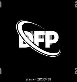 Logo DFP. Lettre DFP. Logo de lettre DFP. Initiales DFP logo lié avec cercle et logo monogramme majuscule. Typographie DFP pour la technologie, les entreprises Illustration de Vecteur