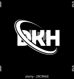 Logo DKH. Lettre DKH. Logo de lettre DKH. Initiales DKH logo lié avec cercle et logo monogramme majuscule. DKH typographie pour la technologie, les entreprises Illustration de Vecteur