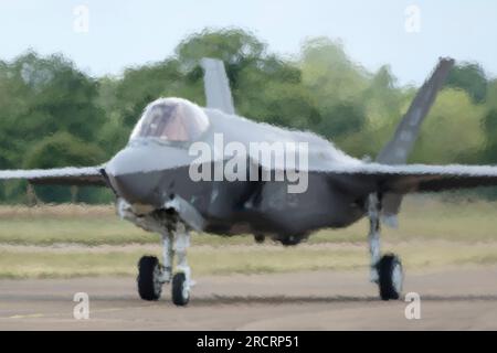 Un F-35a Lightning II de l'USAF arrive au Fairford International Air Tattoo de 2023 Banque D'Images