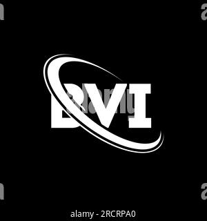 Logo BVI. Lettre BVI. Conception de logo de lettre BVI. Initiales logo BVI lié avec cercle et logo monogramme majuscule. Typographie BVI pour la technologie, les entreprises Illustration de Vecteur