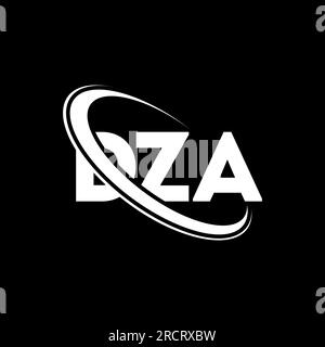 Logo DZA. Lettre DZA. Logo de la lettre DZA. Initiales logo DZA lié à un cercle et logo monogramme majuscule. Typographie DZA pour la technologie, les entreprises Illustration de Vecteur