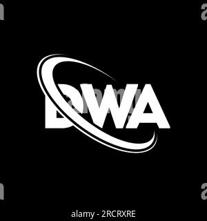 Logo DWA. Lettre DWA. Logo DWA lettre. Initiales DWA logo lié avec cercle et logo monogramme majuscule. Typographie DWA pour la technologie, les entreprises Illustration de Vecteur