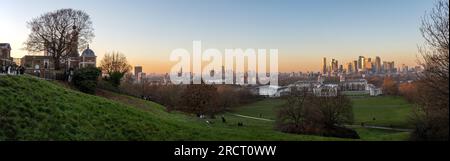 Vue panoramique sur Londres à Greenwich Park, Londres, Royaume-Uni Banque D'Images