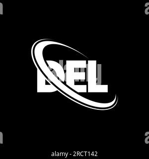 DEL logo. SUPPR lettre. Logo DEL lettre. Initiales DEL logo liées avec cercle et logo monogramme majuscule. DEL typographie pour la technologie, les entreprises Illustration de Vecteur