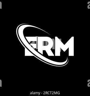 Logo ERM. Lettre ERM. Logo lettre ERM. Initiales ERM logo lié avec cercle et logo monogramme majuscule. Typographie ERM pour la technologie, les entreprises Illustration de Vecteur