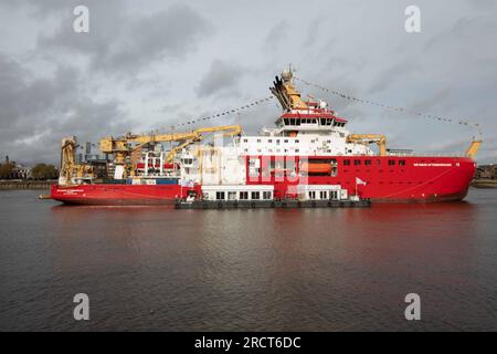 Sir David Attenborough Polar Research Vessel amarré à Greenwich Londres le 29 octobre 2021. Banque D'Images