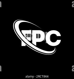 Logo FPC. Lettre FPC. Logo de lettre FPC. Initiales logo FPC lié avec cercle et logo monogramme majuscule. Typographie FPC pour la technologie, les entreprises Illustration de Vecteur