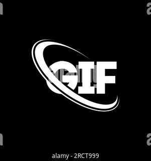 Logo GIF. Lettre GIF. Design de logo de lettre GIF. Initiales GIF logo lié avec cercle et logo monogramme majuscule. Typographie GIF pour la technologie, les entreprises Illustration de Vecteur