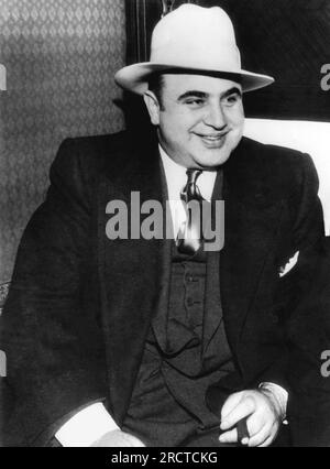 Chicago, Illinois : 1 janvier 1930. Un portrait du gangster américain, Al Capone. Banque D'Images