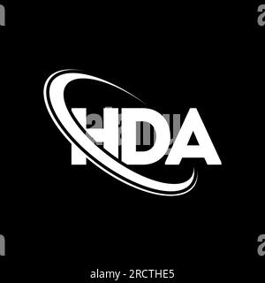 Logo HDA. Lettre HDA. Logo lettre HDA. Initiales HDA logo lié à un cercle et logo monogramme majuscule. HDA typographie pour la technologie, les entreprises Illustration de Vecteur