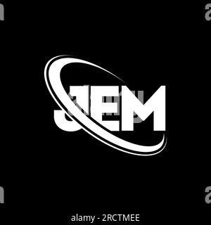 Logo de lettre cercle JEM avec forme de cercle et d'ellipse. Lettres ...