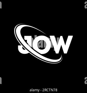 Logo JOW. Lettre JOW. Conception de logo de lettre JOW. Initiales JOW logo lié avec cercle et logo monogramme majuscule. Typographie JOW pour la technologie, les entreprises Illustration de Vecteur