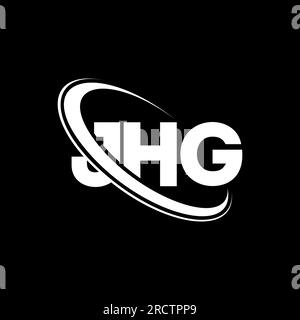 Logo JHG. Lettre JHG. Conception de logo de lettre JHG. Initiales JHG logo lié avec cercle et logo monogramme majuscule. Typographie JHG pour la technologie, les entreprises Illustration de Vecteur
