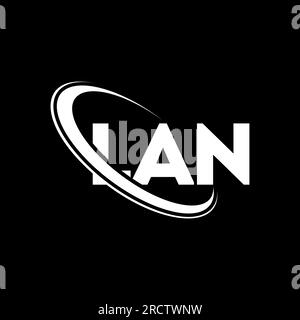 Logo LAN. Lettre LAN. Logo LAN lettre. Initiales LAN logo lié avec cercle et logo monogramme majuscule. Typographie LAN pour la technologie, les entreprises Illustration de Vecteur