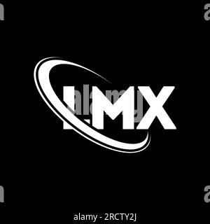 Logo LMX. Lettre LMX. Logo lettre LMX. Initiales logo LMX lié à un cercle et logo monogramme majuscule. Typographie LMX pour la technologie, les entreprises Illustration de Vecteur