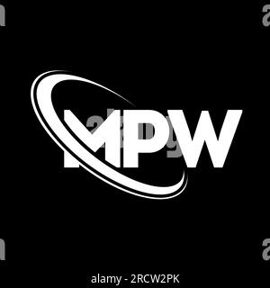 Logo MPW. Lettre MPW. Logo de lettre MPW. Initiales logo MPW lié à un cercle et logo monogramme majuscule. Typographie MPW pour la technologie, les entreprises Illustration de Vecteur