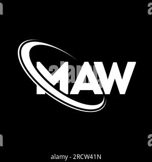 Logo MAW. Lettre MAW. Logo MAW lettre. Initiales MAW logo lié avec cercle et logo monogramme majuscule. Typographie MAW pour la technologie, les entreprises Illustration de Vecteur