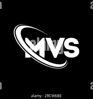 Logo MVS. Lettre MVS. Logo de la lettre MVS. Initiales logo MVS liées à un cercle et logo monogramme majuscule. Typographie MVS pour la technologie, les entreprises Illustration de Vecteur
