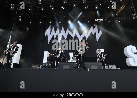 Rome, Italie. 16 juillet 2023. The Hives Live at Rock in Roma 2023, à Ippodromo delle Capannelle, 16 juillet 2023 Rome, Italie crédit : Agence de photo indépendante/Alamy Live News Banque D'Images