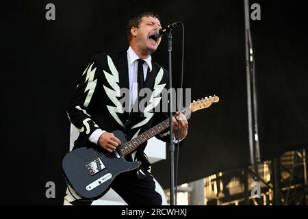 Roma, Italie. 16 juillet 2023. Nicholaus Arson of the Hives Live at Rock in Roma 2023, à Ippodromo delle Capannelle, 16 juillet 2023 Rome, Italie (photo de Domenico Cippitelli/NurPhoto) crédit : NurPhoto SRL/Alamy Live News Banque D'Images