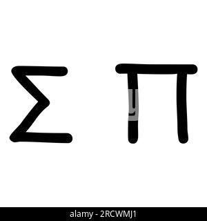 Sigma et symbole pi. Sommation et notation du produit. Alphabet grec Illustration de Vecteur