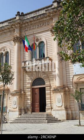 Hôtel de ville, Scicli, emplacement du poste de police de Vigata dans la célèbre série de détectives Montalbano, Sicile, Italie Banque D'Images