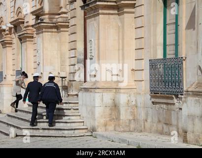 Hôtel de ville, Scicli, emplacement du poste de police de Vigata dans la célèbre série de détectives Montalbano, Sicile, Italie Banque D'Images