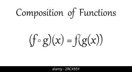 Composition de deux fonctions en mathématiques. Illustration vectorielle scientifique isolée sur fond blanc. Illustration de Vecteur