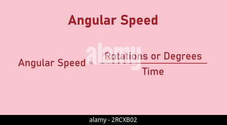 Formule de vitesse angulaire en physique. Illustration vectorielle isolée sur fond rouge. Illustration de Vecteur