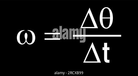 Formule de vitesse angulaire en physique. Illustration vectorielle isolée sur fond blanc. Illustration de Vecteur