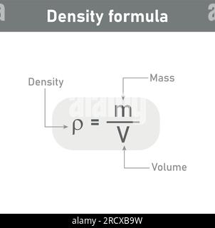 Formule de densité, masse et volume en chimie. Illustration vectorielle isolée sur fond blanc. Illustration de Vecteur