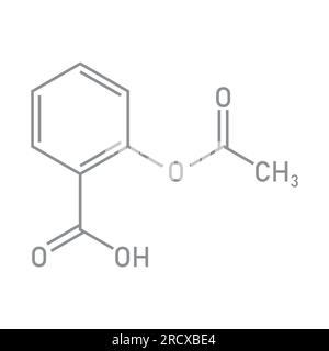 Structure chimique de l'aspirine ou de l'acide acétylsalicylique (C9H8O4). Ressources chimiques pour les enseignants et les étudiants. Illustration vectorielle Illustration de Vecteur