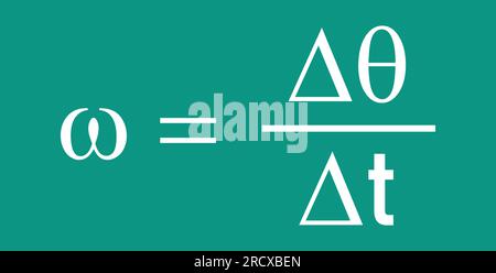 Formule de vitesse angulaire en physique. Illustration vectorielle isolée sur fond blanc. Illustration de Vecteur