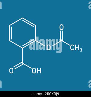 Structure chimique de l'aspirine ou de l'acide acétylsalicylique (C9H8O4). Ressources chimiques pour les enseignants et les étudiants. Illustration vectorielle Illustration de Vecteur