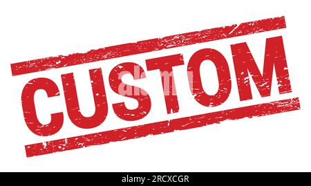 Texte PERSONNALISÉ inscrit sur le signe rouge du rectangle. Banque D'Images