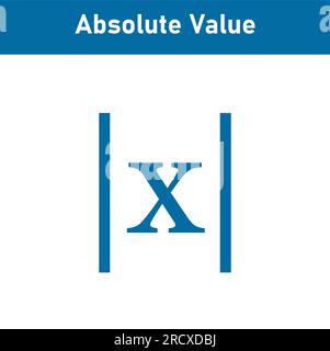 Valeur absolue du nombre réel. Équations en valeur absolue de x en mathématiques. Illustration de Vecteur