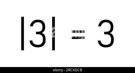 Valeur absolue de trois. Equations en valeur absolue du nombre réel en mathématiques. Illustration de Vecteur
