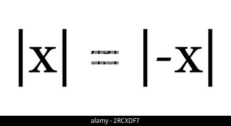 Valeur absolue du nombre réel. Équations en valeur absolue de x en mathématiques. Illustration de Vecteur