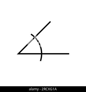 Sommet de symbole d'angle en mathématiques. icône mesurer l'angle. Illustration vectorielle isolée sur fond blanc. Illustration de Vecteur