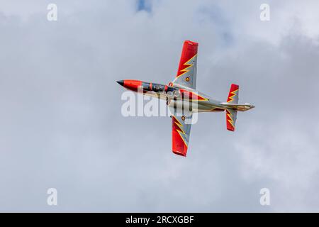 Patrulla Águila CASA C-101 Aviojet aéroportée au Royal International Air Tattoo 2023. Banque D'Images