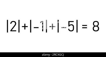 Valeur absolue du nombre réel. Équations en valeur absolue de x en mathématiques. Illustration de Vecteur
