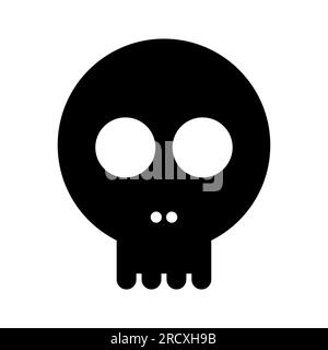 Crâne OS sur fond blanc. Pictogramme, illustration du jeu d'icônes. Utile pour la conception de sites Web, bannières, médias imprimés, applications mobiles et publications sur les réseaux sociaux. Banque D'Images