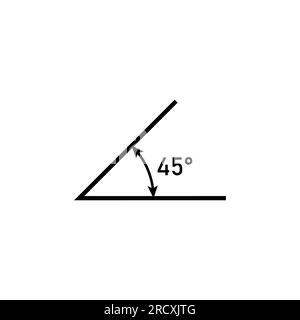 Sommet de symbole d'angle de 45° en mathématiques. icône mesurer l'angle. Illustration vectorielle isolée sur fond blanc. Illustration de Vecteur