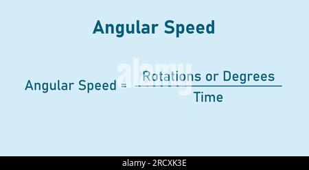 Formule de vitesse angulaire en physique. Illustration vectorielle isolée sur fond bleu. Illustration de Vecteur